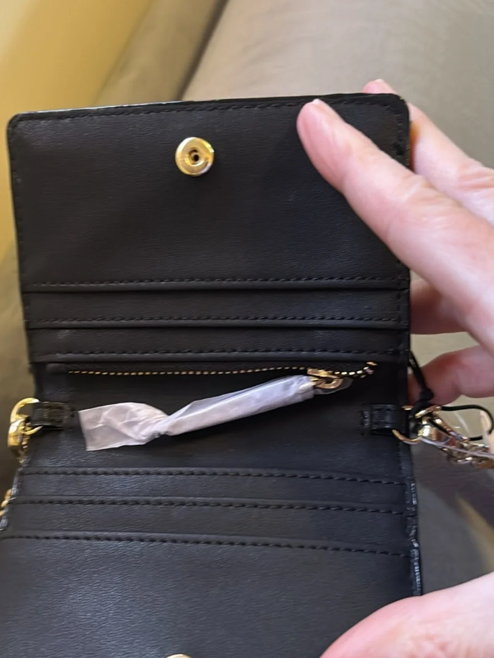 Victoria's Secret Zebra Straw Crossbody chain wallet- Black & Natural - Picture 2 of 3